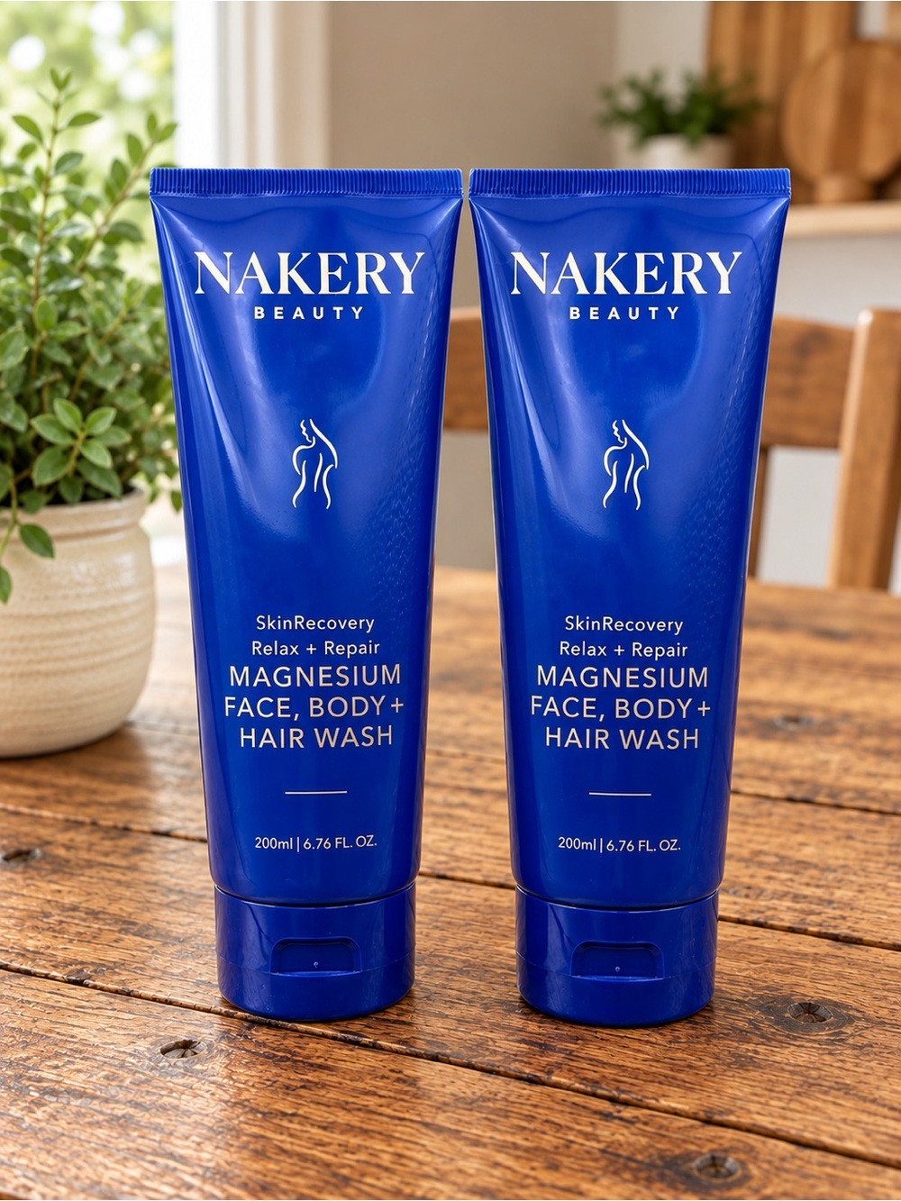 2x Nakery Beauty SkinRecovery Relax+Repair Magnesium Face, Body Hair Wash 6.76oz